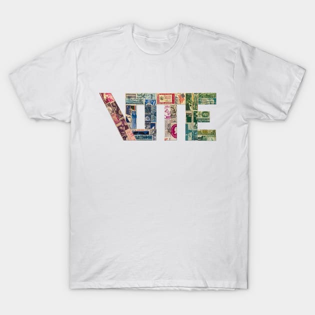 Vote (stamp collage) T-Shirt by Voter Merch